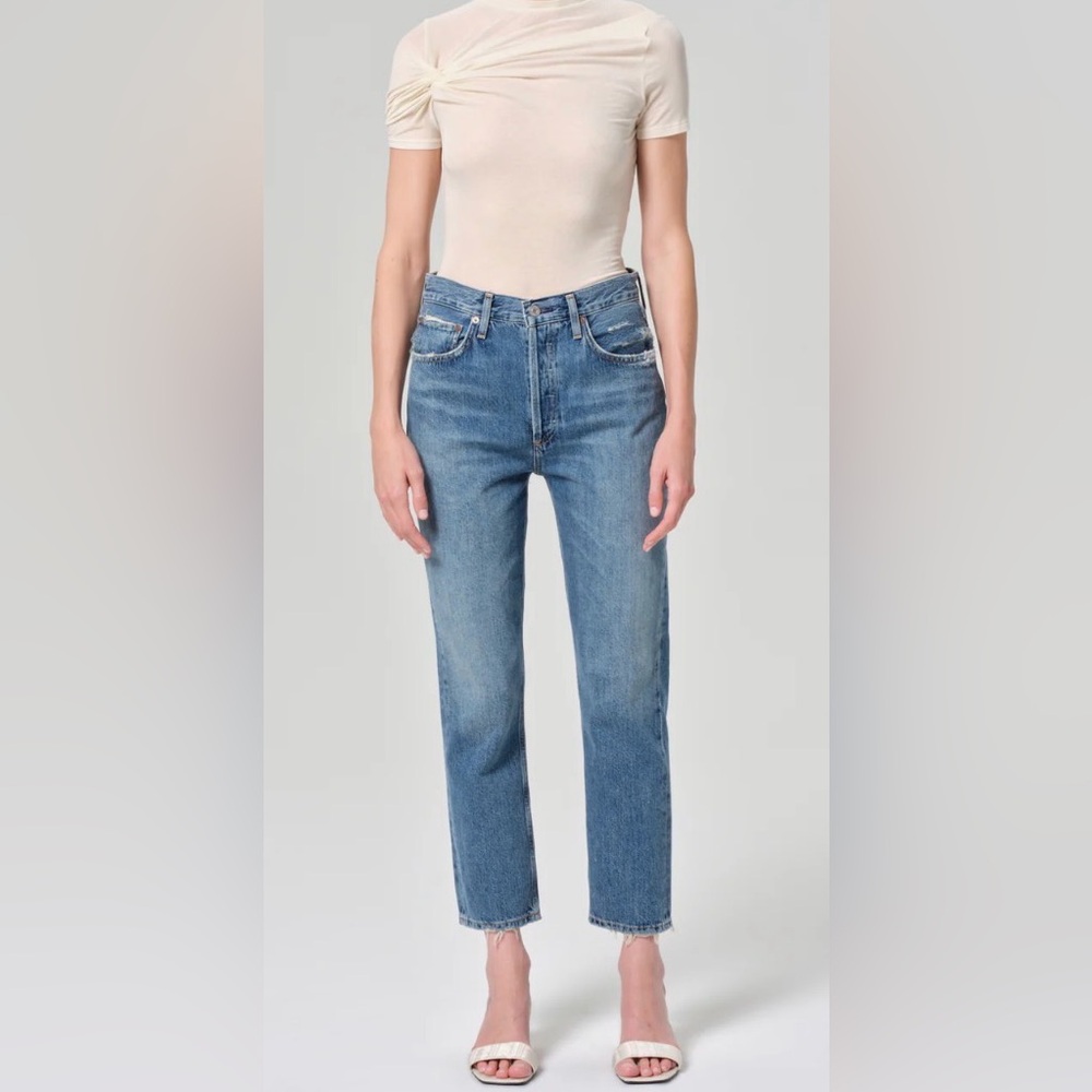 Agolde Riley Straight Crop Buttonfly Jeans Size 23